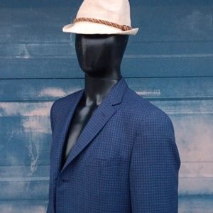 BOSS HUGO BOSS MEN'S LUXURY CHECK BLAZER w/DRAGO ITALY SUPER 110'S FABRIC